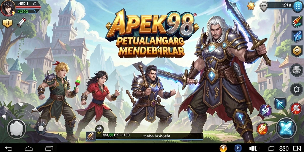 Screenshot utama APEK88 menampilkan aksi seru dalam pertempuran RPG.