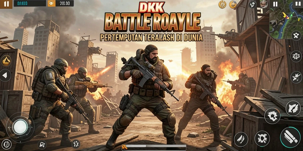 Gameplay seru DKK dalam momen pertempuran Battle Royale.