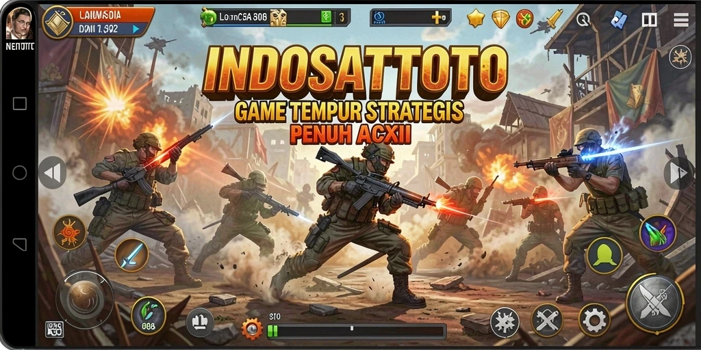 Tampilan gameplay mendebarkan dari INDOSATTOTO di tengah pertempuran.