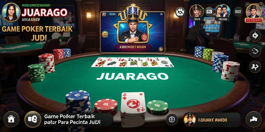 Screenshot JUARAGO menampilkan gameplay Poker yang mendebarkan dan interaksi antar pemain.