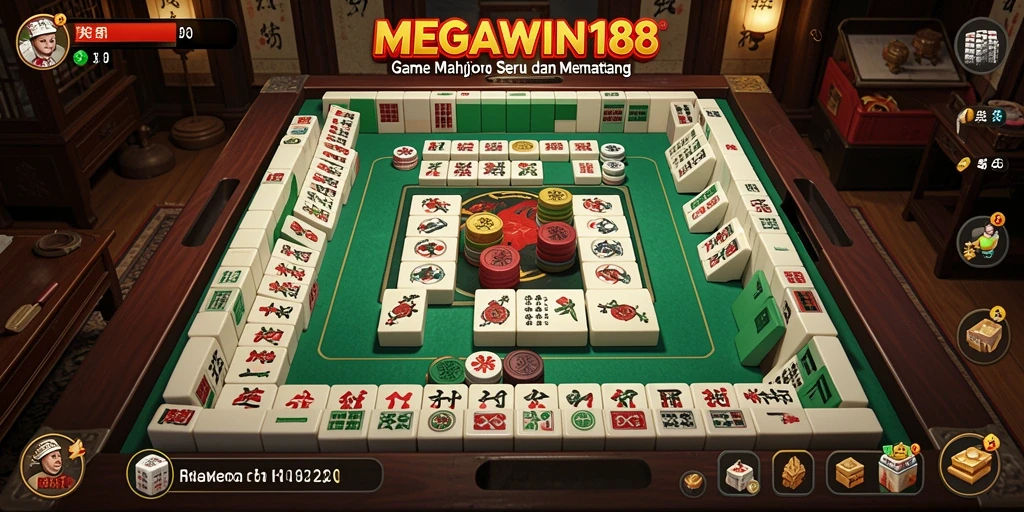Tampilan menarik dari gameplay MEGAWIN188 Mahjong.