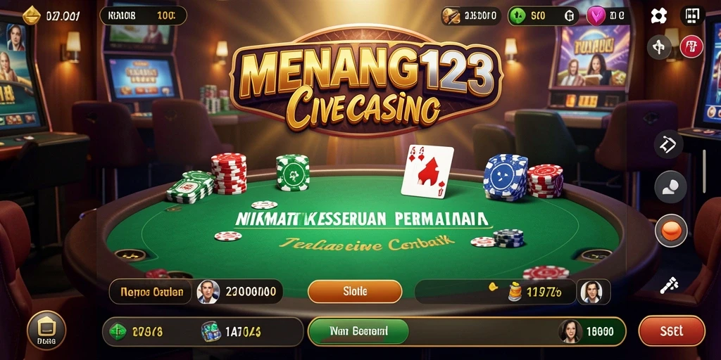 Screenshot gameplay MENANG123 menampilkan dealer langsung berinteraksi dengan pemain.