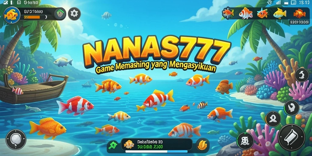 Tangkapan ikan berwarna-warni dalam gameplay NANAS777.