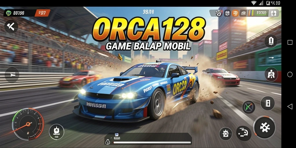 Gameplay menegangkan balap mobil di ORCA128.