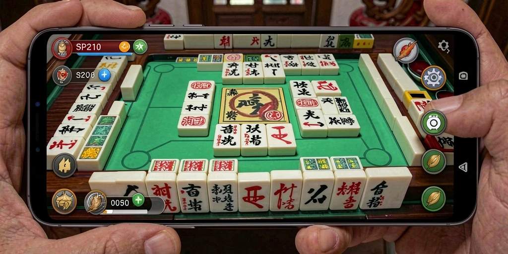 Tampilan aksi seru dalam permainan Mahjong SP212.