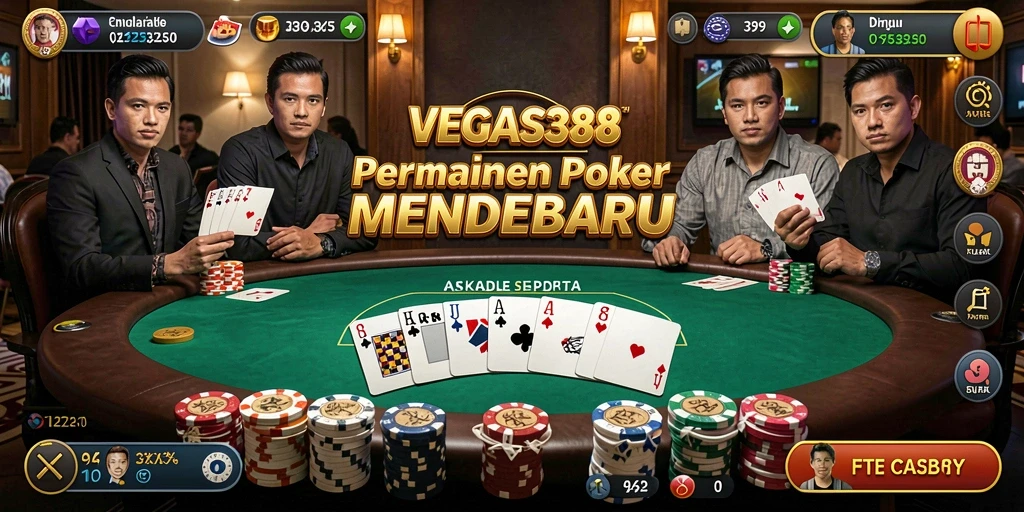 Tampilan gameplay menarik di VEGAS338 saat bermain Poker.