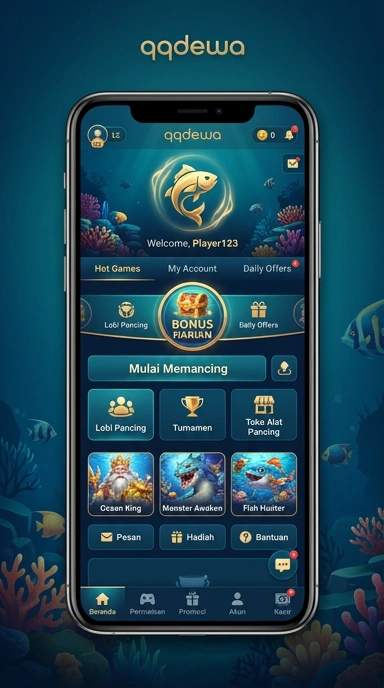Screenshot aplikasi qqdewa yang menampilkan berbagai kategori.